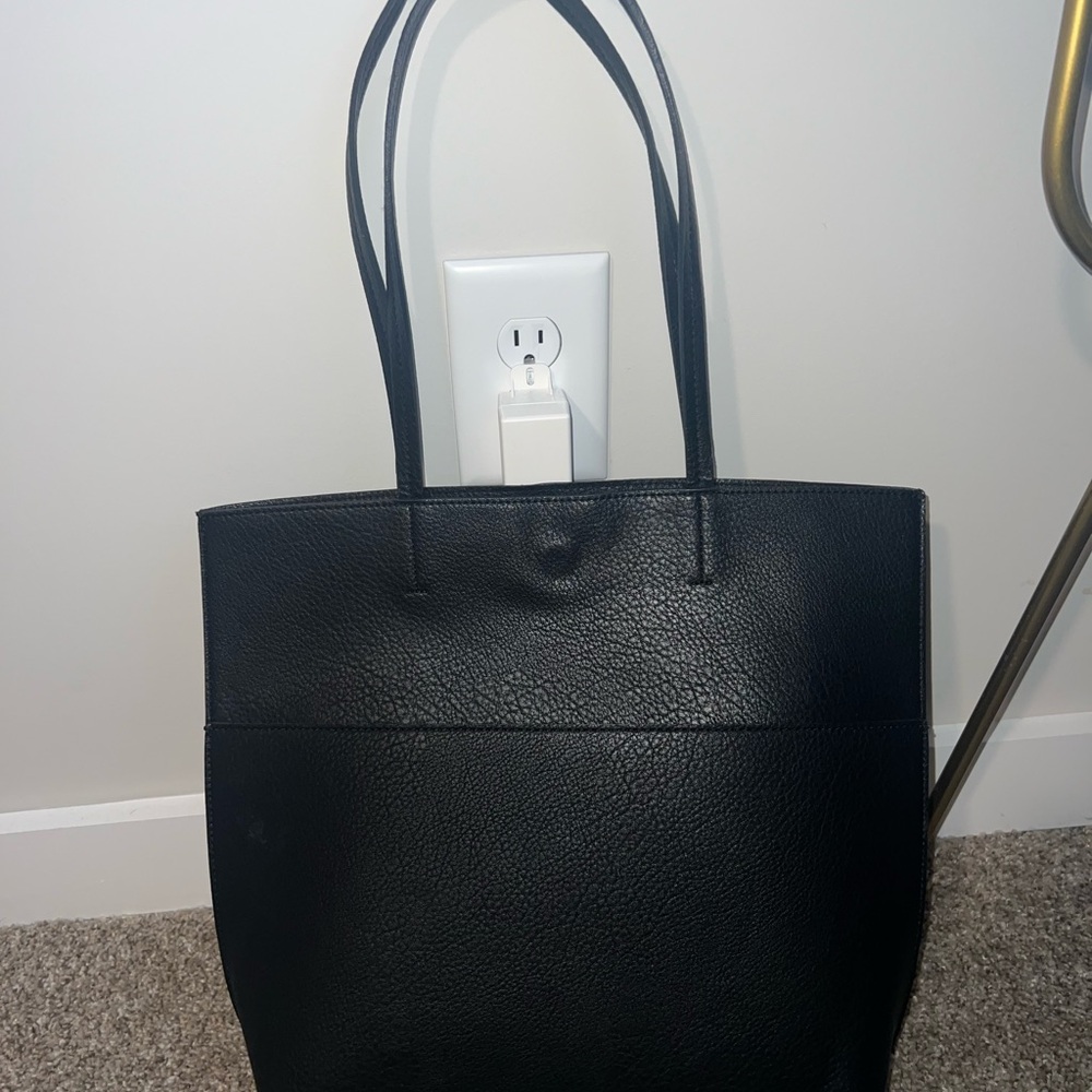 Anthropologie Black Textured Tote Bag
